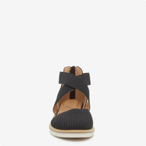 Women\'s Kelly & Katie Women\'s Laurna Closed Toe Wedge Sandal - Black Wide