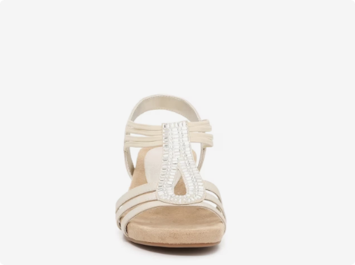 Women\'s Kelly & Katie Valka Wedge Evening Sandal - Champagne Wide