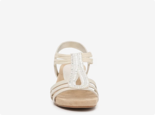 Women\'s Kelly & Katie Valka Wedge Wide Width Sandal - Champagne Wide