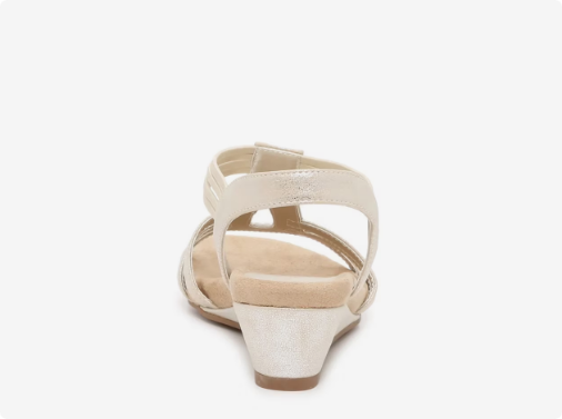 Women\'s Kelly & Katie Valka Wedge Wide Width Sandal - Champagne Wide