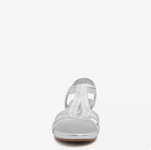 Women\'s Kelly & Katie Valka Wedge Wide Width Sandal - Silver
