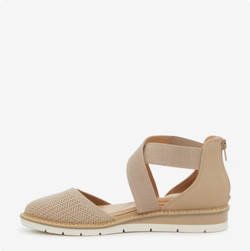 Women\'s Kelly & Katie Women\'s Laurna Closed Toe Wedge Sandal - Champagne