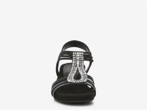 Women\'s Kelly & Katie Valka Wedge Wide Width Sandal - Black Wide