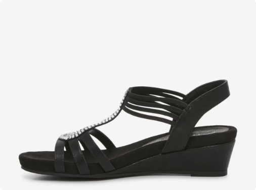 Women\'s Kelly & Katie Valka Wedge Wide Width Sandal - Black Wide