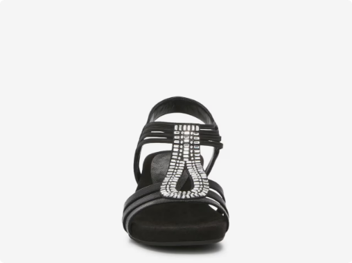 Women\'s Kelly & Katie Valka Wedge Evening Sandal - Black Wide