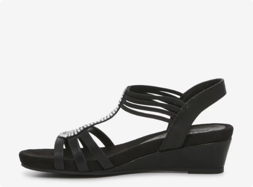 Women\'s Kelly & Katie Valka Wedge Evening Sandal - Black Wide