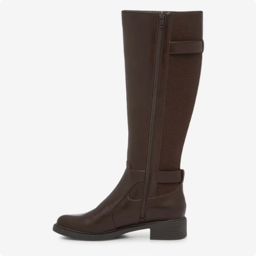 Women\'s Kelly & Katie Women\'s Sham Wide Width Wide Calf Knee High Riding Boot - Brunette Wide