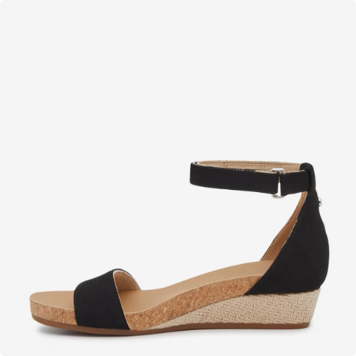 Women\'s Kelly & Katie Neriah Wedge Sandal - Black Nubuck Wide